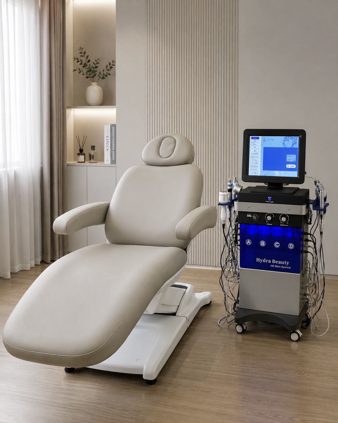 Hydra Beauty Skin System 14-in-1 professional facial machine in luxury treatment room