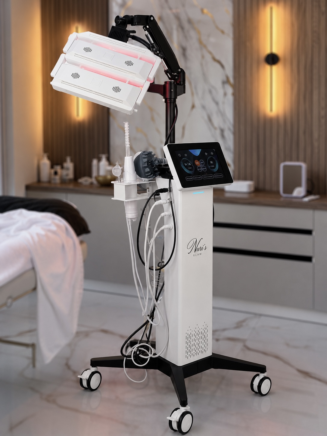 Professional 7-in-1 LED scalp analysis and hair restoration machine