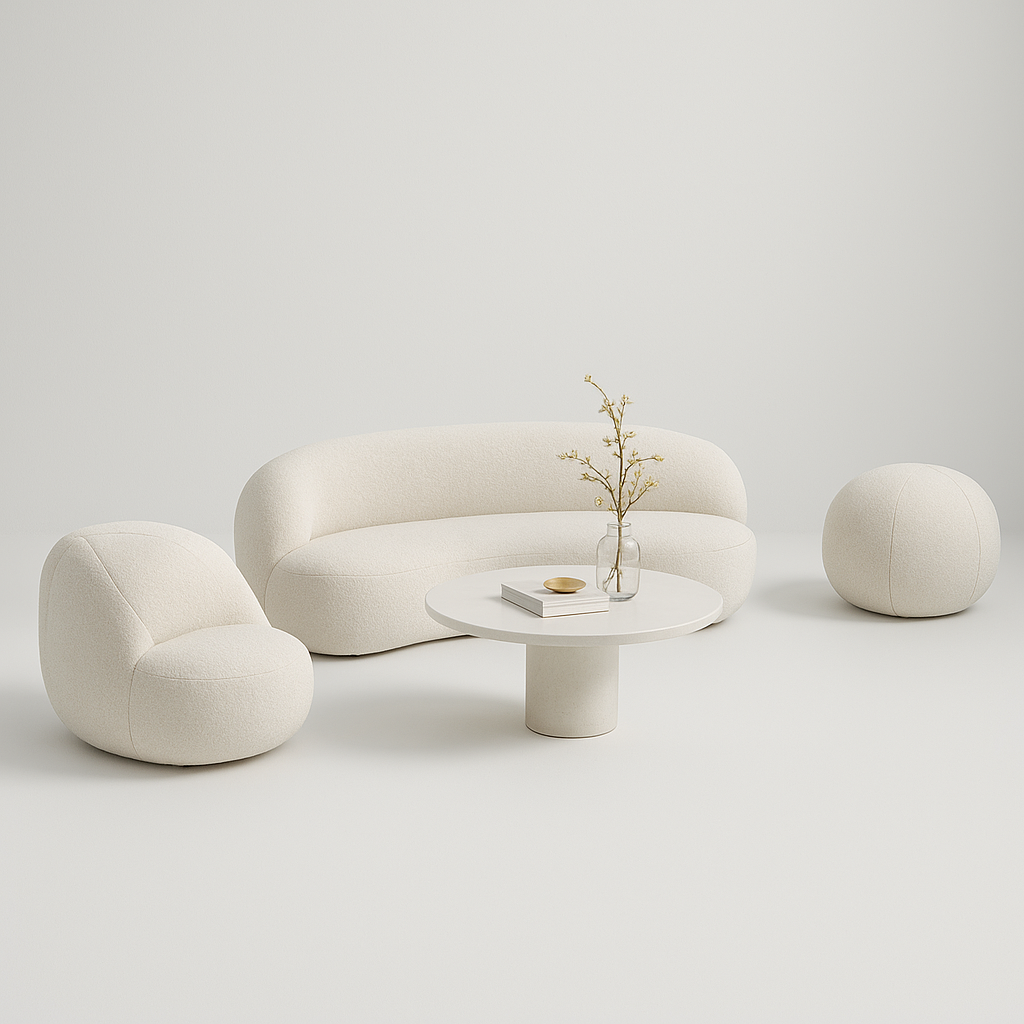 Modular curved sofas in customizable layouts to fit any space or interior style