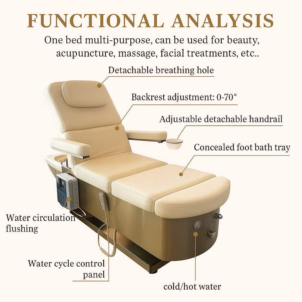 MODENA 3-in-1 Spa Chair – Multifunctional Pedicure, Facial & Shampoo Station | Custom Design