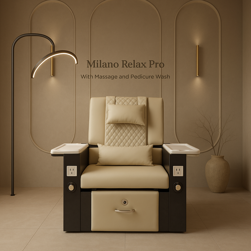 Milano Relax Pro pedicure spa chair with reclining back and Italian design