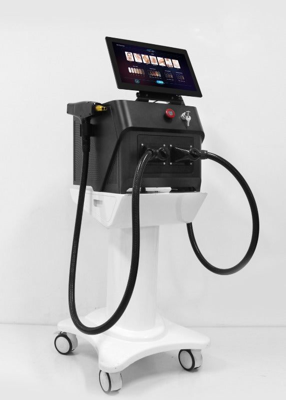 Professional laser handpiece with sapphire cooling for safe, high-frequency skin treatments