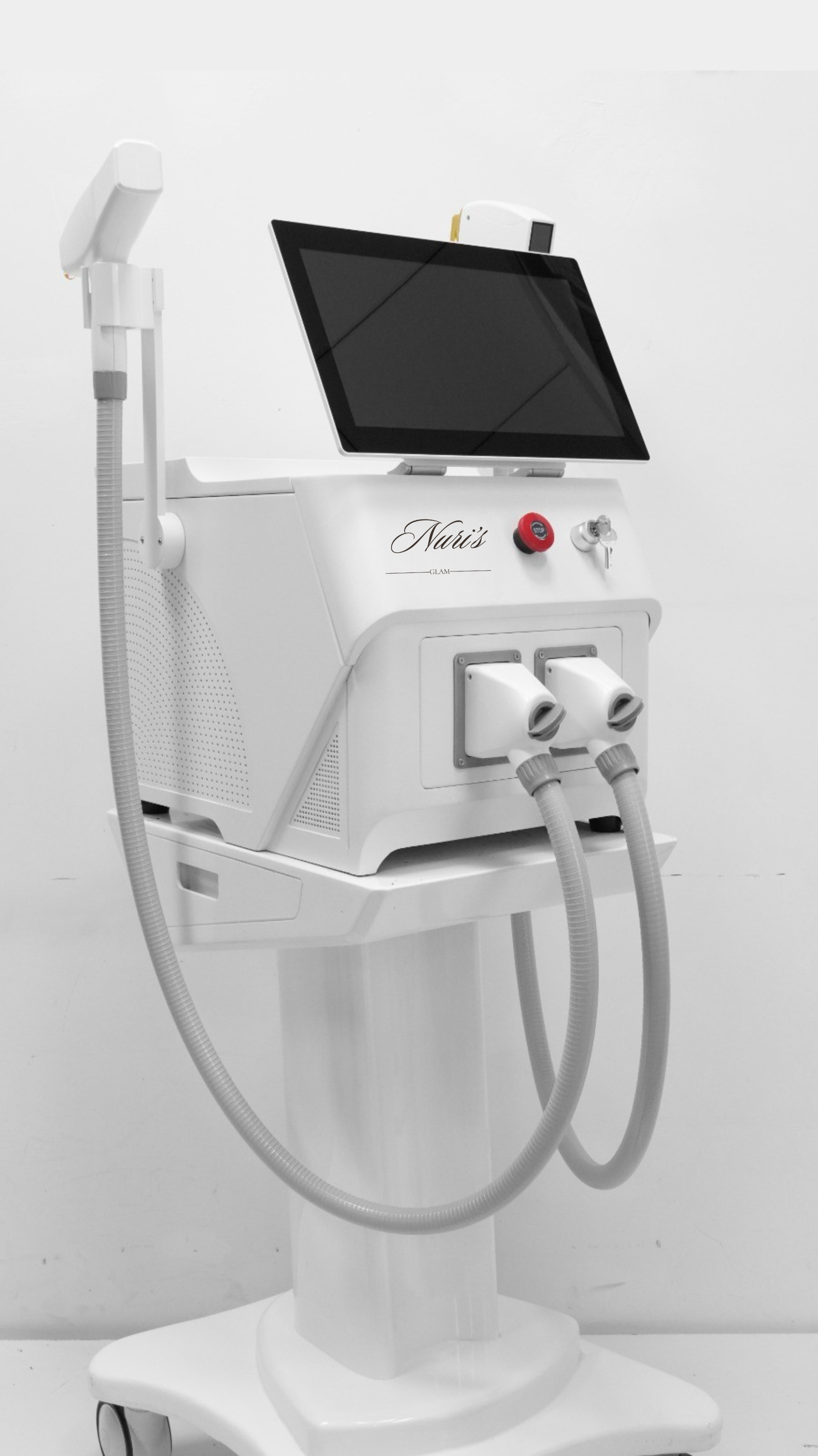 Compact dual-laser device for hair removal and vascular treatments with customizable design